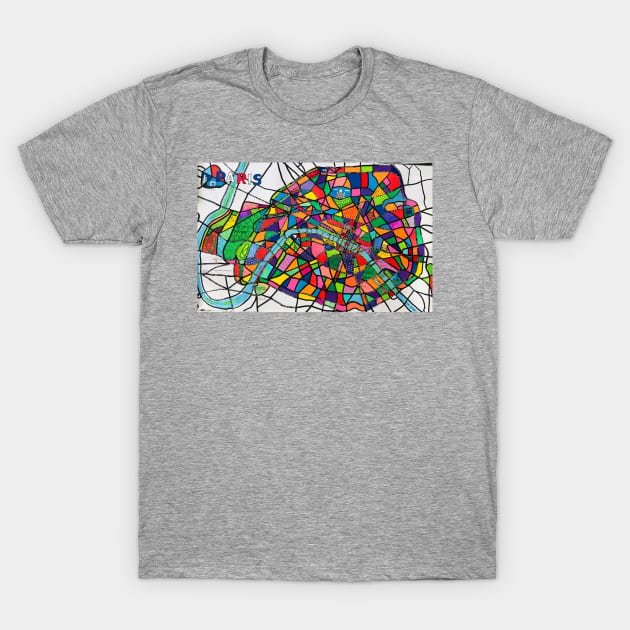 Paris Map T-Shirt by Ideacircus